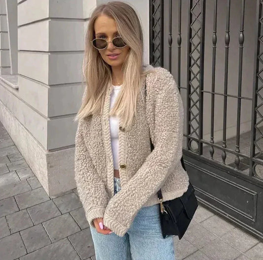 Shannon | Women's Button-Front Textured Coat - Image 1