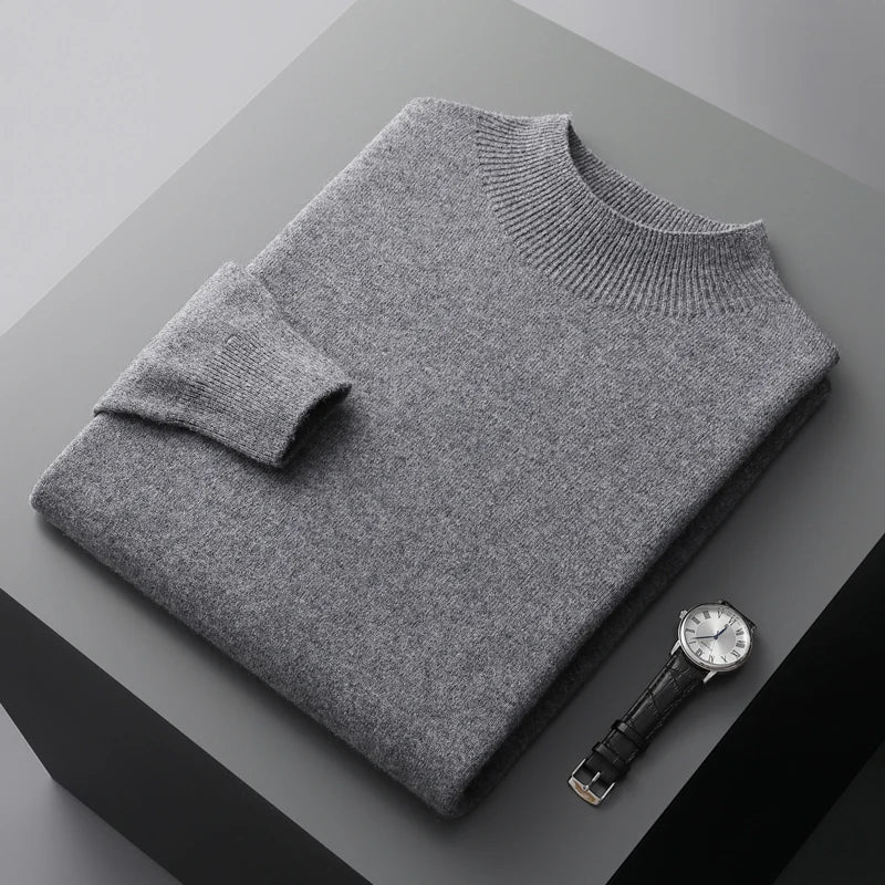 Tom | Men's Mock Neck Long Sleeve Sweater - Image 6