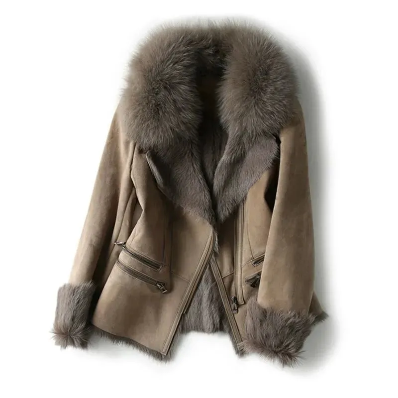 Shelby | Women's Fur Collar Zip Up Jacket - Image 4