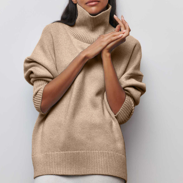 Stephanie | Women's Oversized Turtleneck Sweater - Image 4