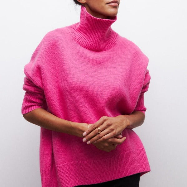 Stephanie | Women's Oversized Turtleneck Sweater - Image 2