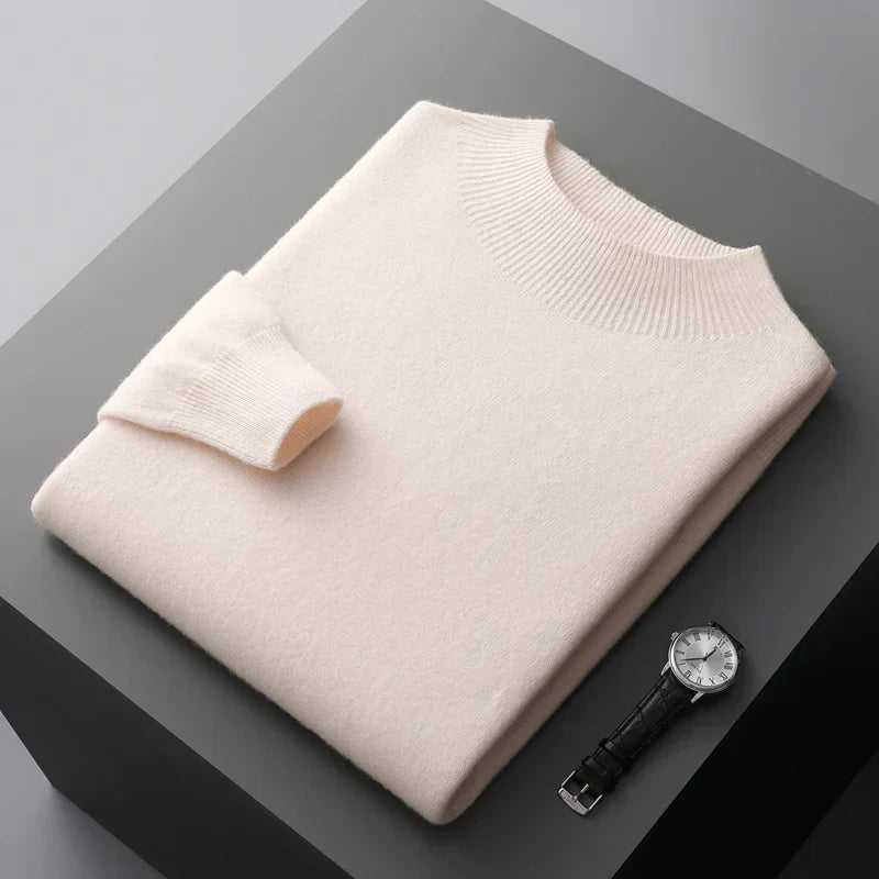 Tom | Men's Mock Neck Long Sleeve Sweater - Image 8