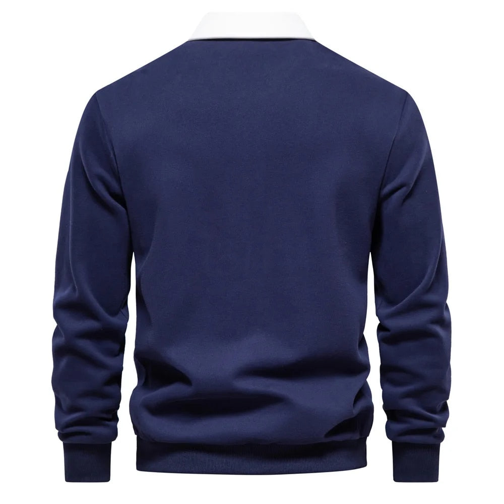 Earl | Men's Long Sleeve Rugby Shirt Style Sweater - Image 5