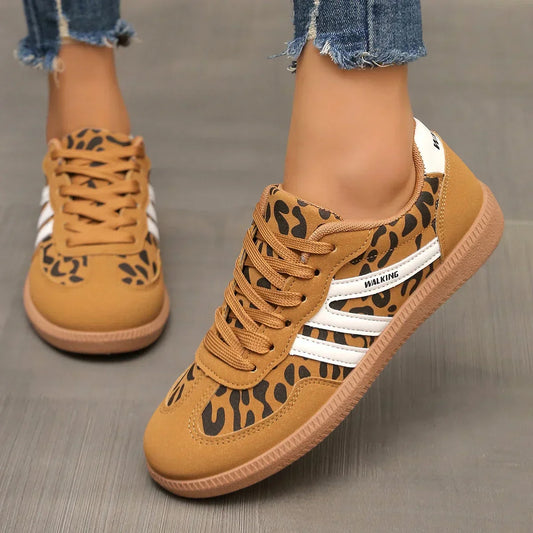 Renee | Women's Striped Low Top Lace-Up Sneakers - Image 1