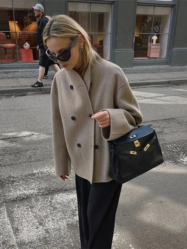 Amber | Women's Oversized Double Breasted Jacket - Image 3