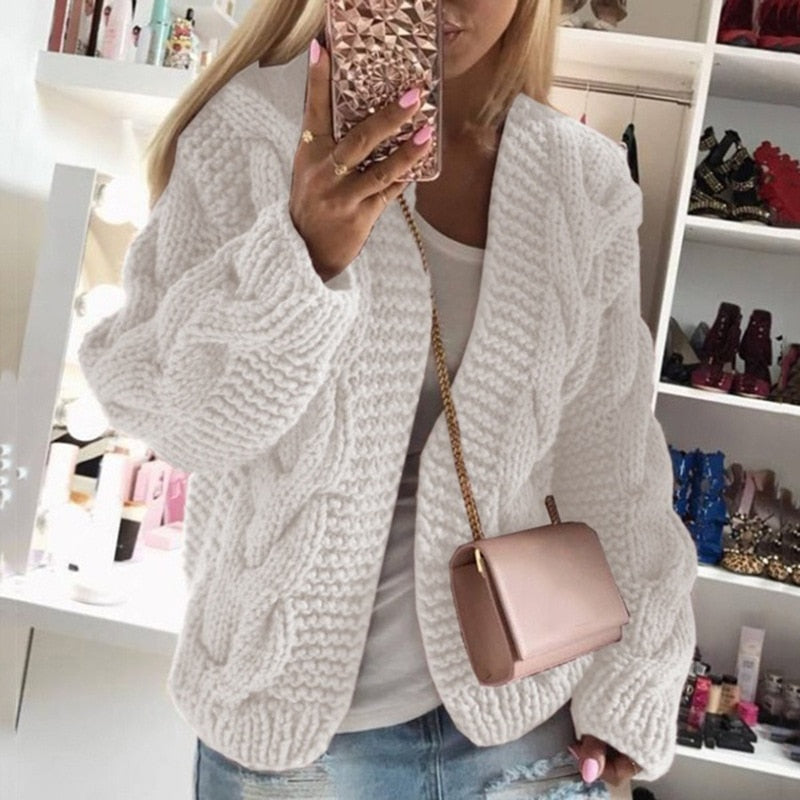 Elaine | Women's Oversized Open Front Chunky Knit Cardigan - Image 4
