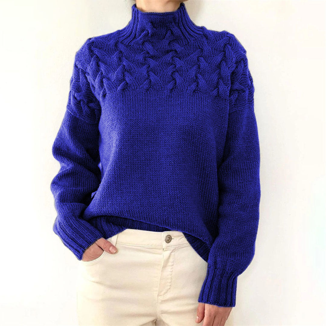 Rochelle | Women's Turtleneck Cable Knit Sweater - Image 5