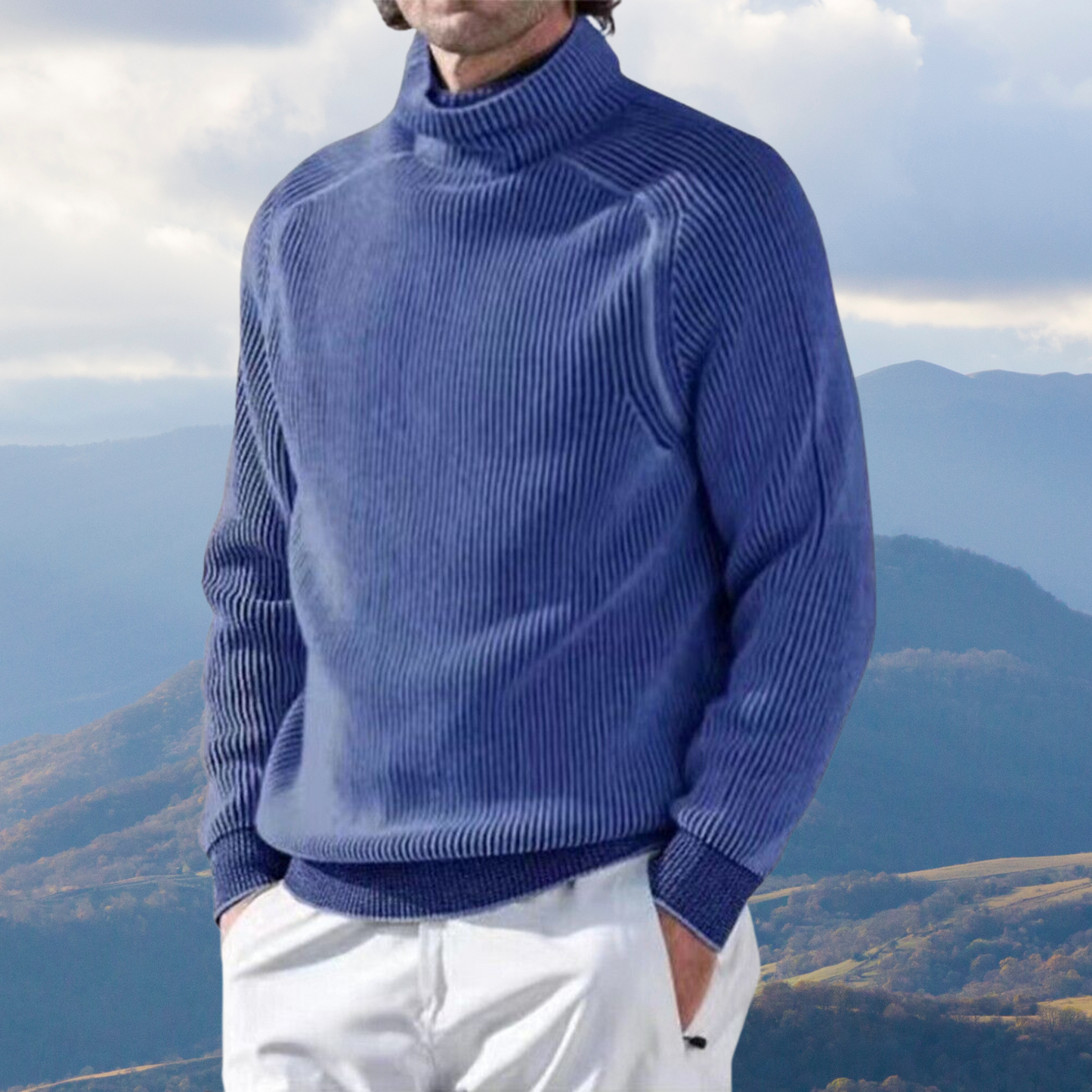 Kevin | Men's Ribbed Mock Neck Sweater - Image 5