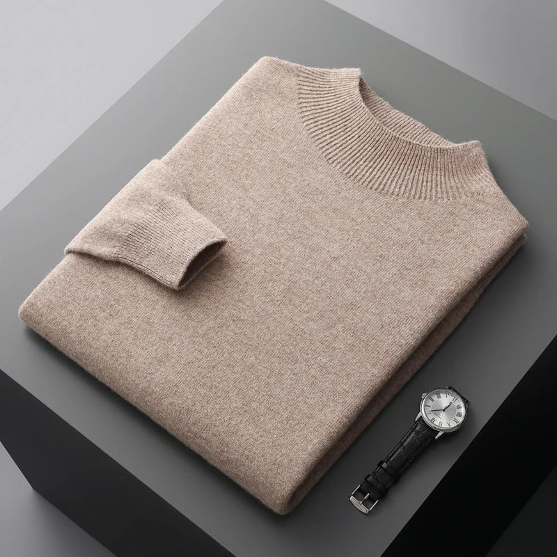 Tom | Men's Mock Neck Long Sleeve Sweater - Image 7