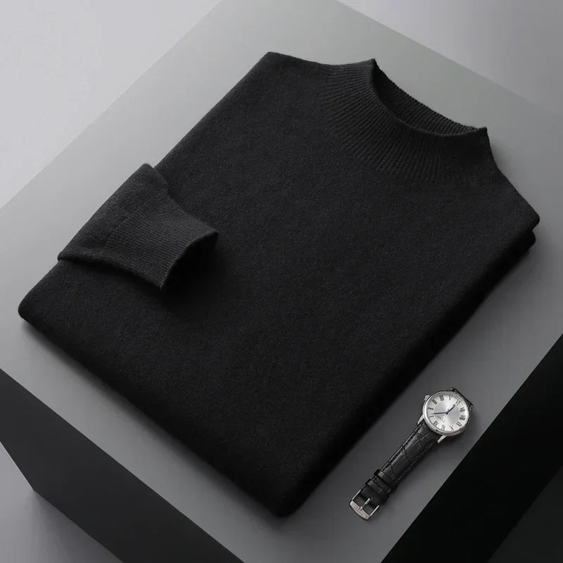 Tom | Men's Mock Neck Long Sleeve Sweater - Image 5
