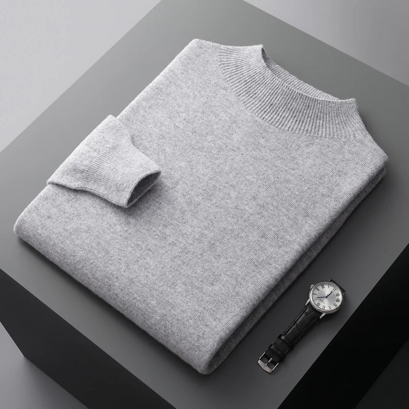 Tom | Men's Mock Neck Long Sleeve Sweater - Image 11