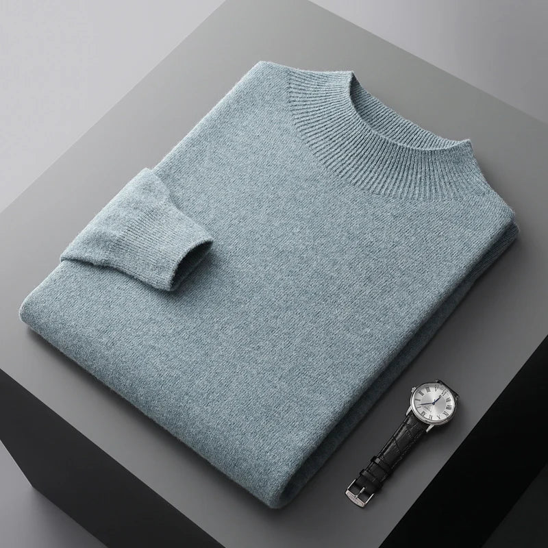 Tom | Men's Mock Neck Long Sleeve Sweater - Image 10