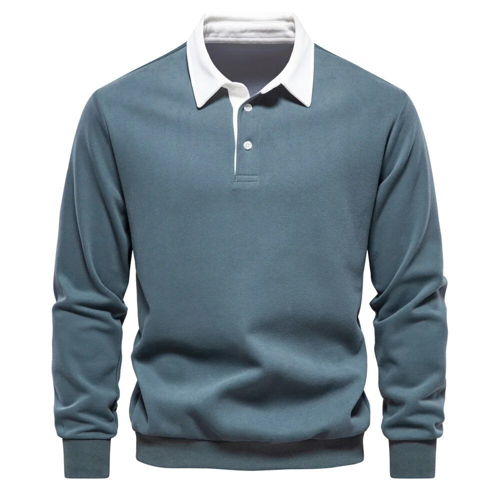 Earl | Men's Long Sleeve Rugby Shirt Style Sweater - Image 3
