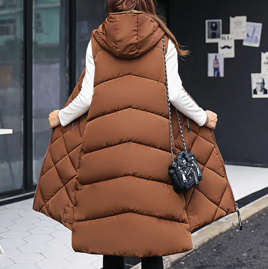 Serena | Women's Long Hooded Puffer Vest - Image 2