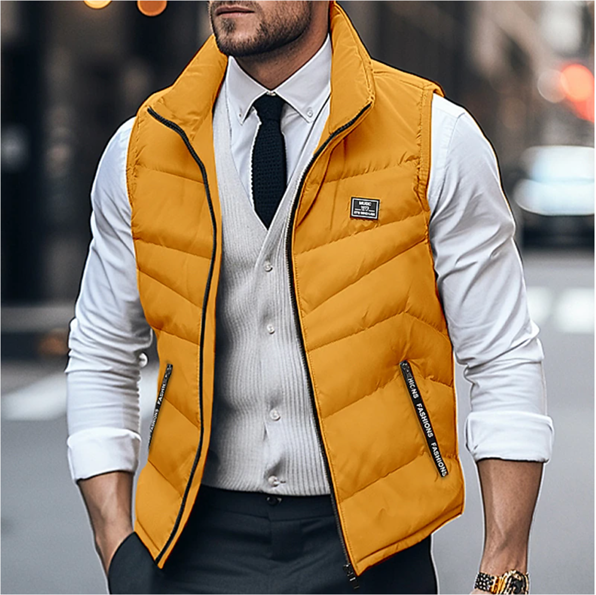 David | Men's Quilted Puffer Vest - Image 4