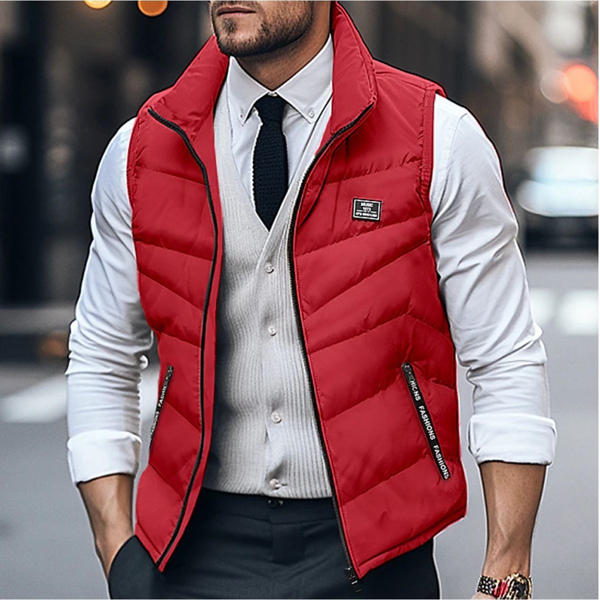 David | Men's Quilted Puffer Vest - Image 2