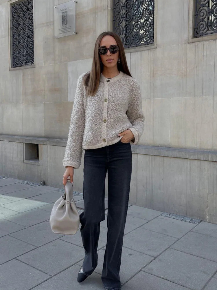 Shannon | Women's Button-Front Textured Coat - Image 2