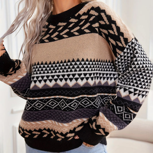 Christy | Women's Crewneck Fair Isle Sweater - Image 1