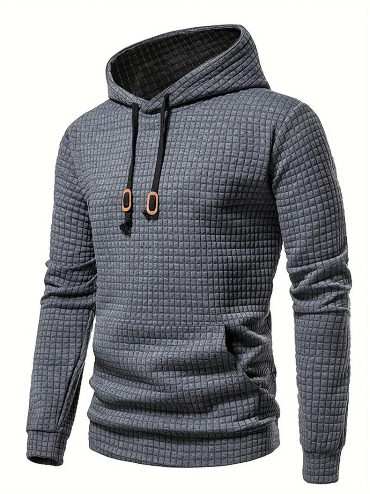 Lawrence | Men's Long Sleeve Textured Hoodie - Image 2