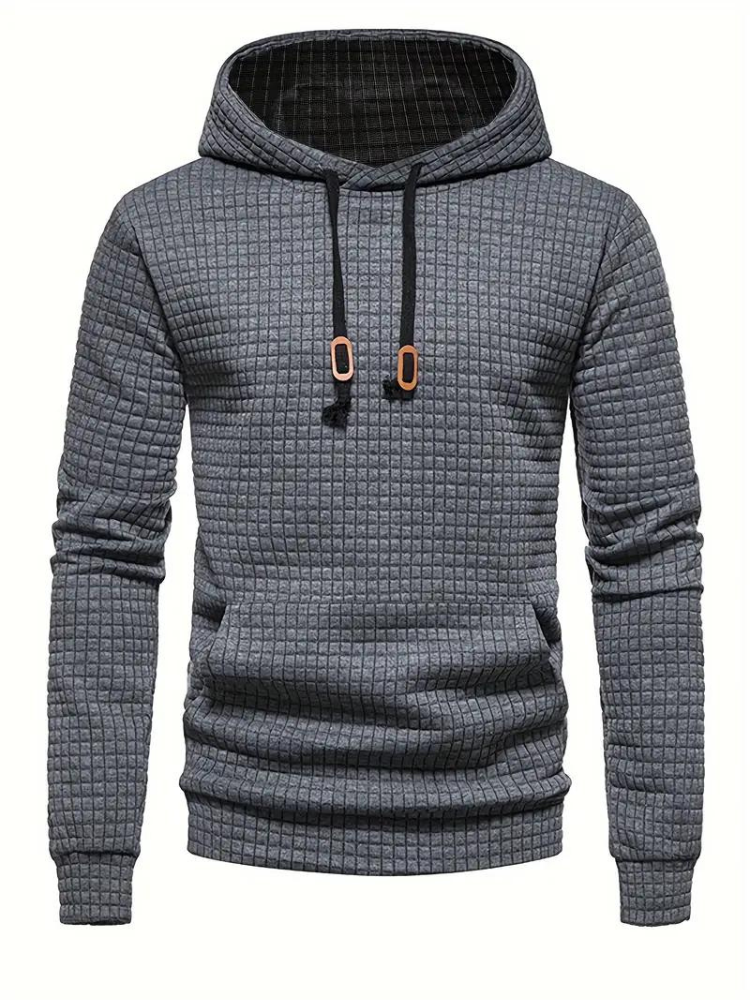 Lawrence | Men's Long Sleeve Textured Hoodie - Image 1