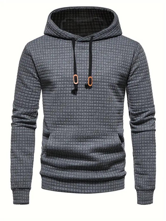 Lawrence | Men's Long Sleeve Textured Hoodie - Image 1