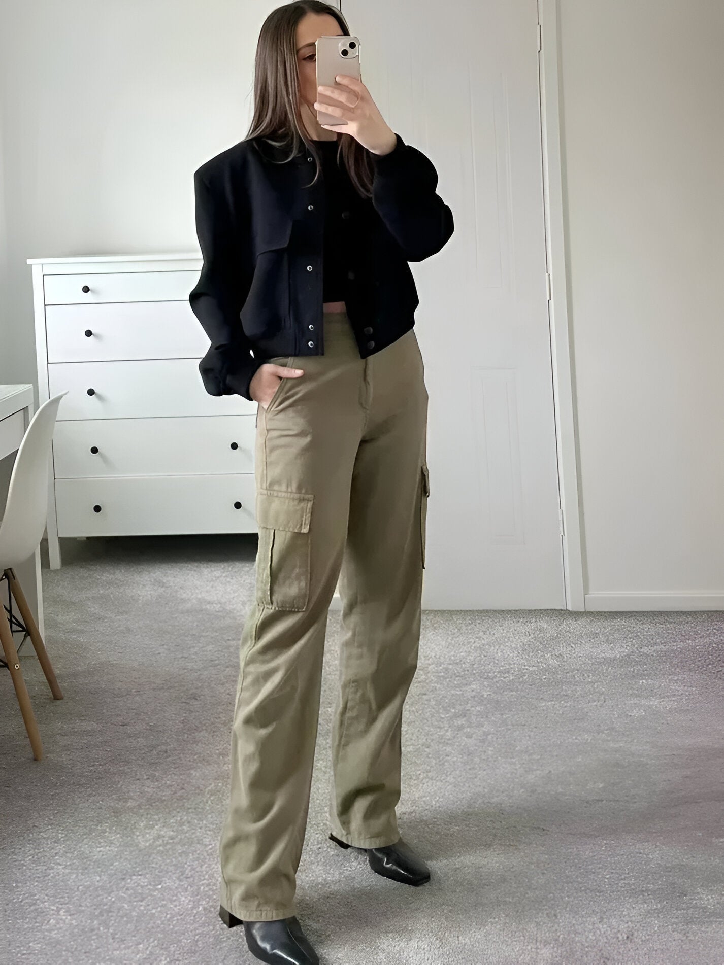 Linda | Women's Cropped Bomber Jacket - Image 4