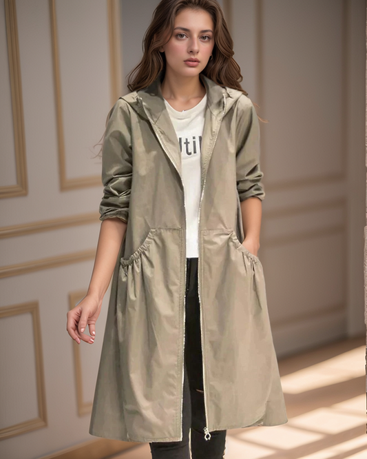 Sienna | Women's Hooded Long Coat - Image 1