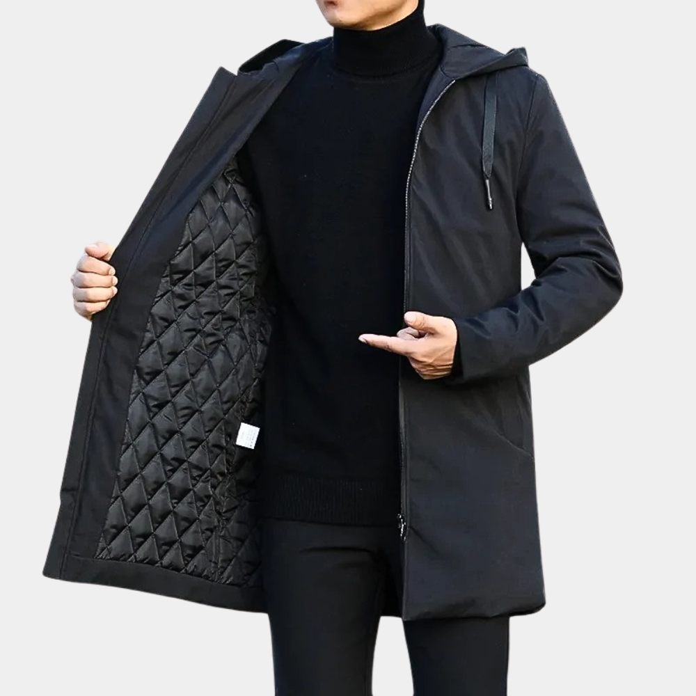 Eddie | Men's Hooded Zip-Up Coat - Image 1