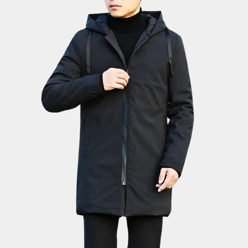 Eddie | Men's Hooded Zip-Up Coat - Image 3