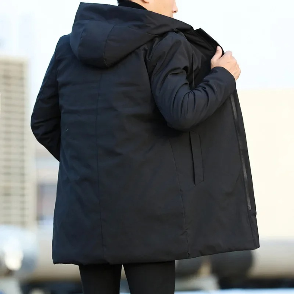Eddie | Men's Hooded Zip-Up Coat - Image 2
