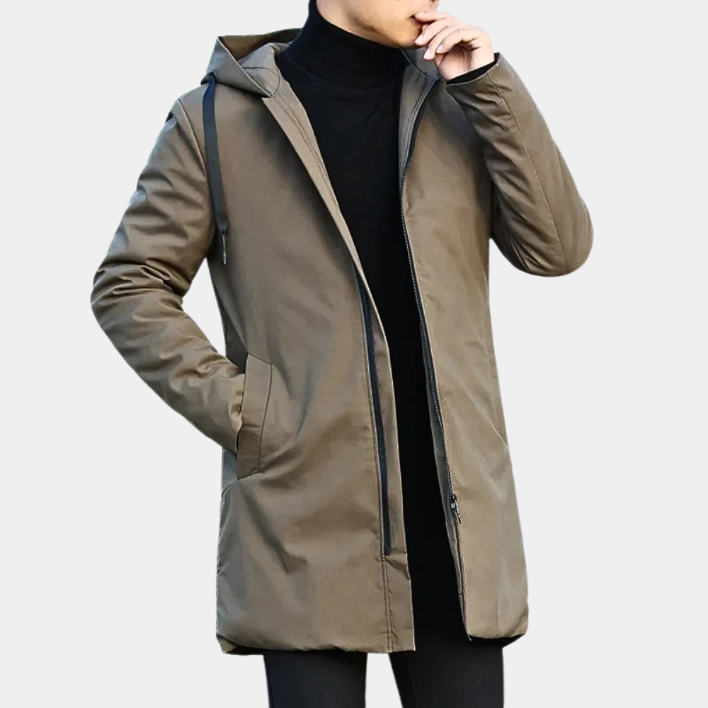 Eddie | Men's Hooded Zip-Up Coat - Image 4