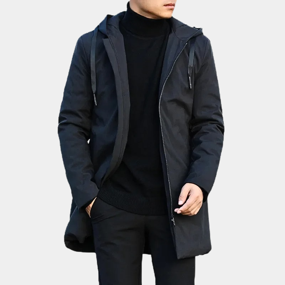 Eddie | Men's Hooded Zip-Up Coat - Image 5