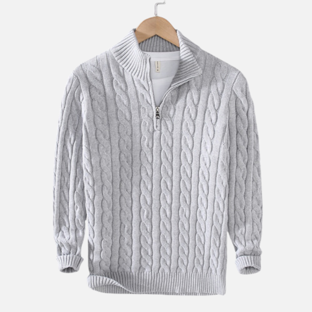 Parker | Men's Quarter-Zip Cable Knit Sweater - Image 1