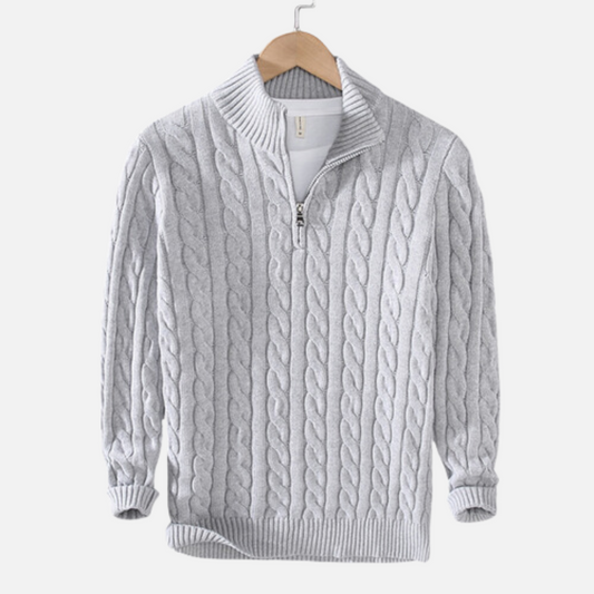 Parker | Men's Quarter-Zip Cable Knit Sweater - Image 1