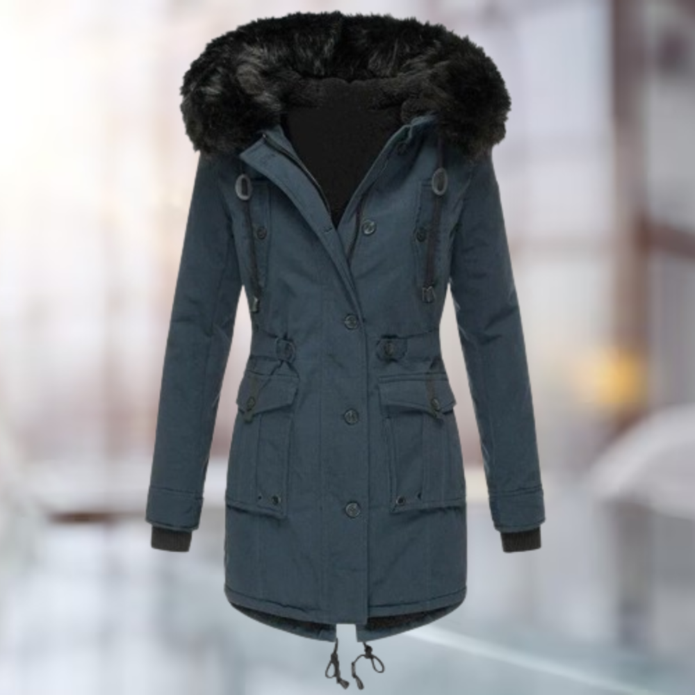 Gloria | Women's Faux Fur Hooded Parka Coat - Image 3