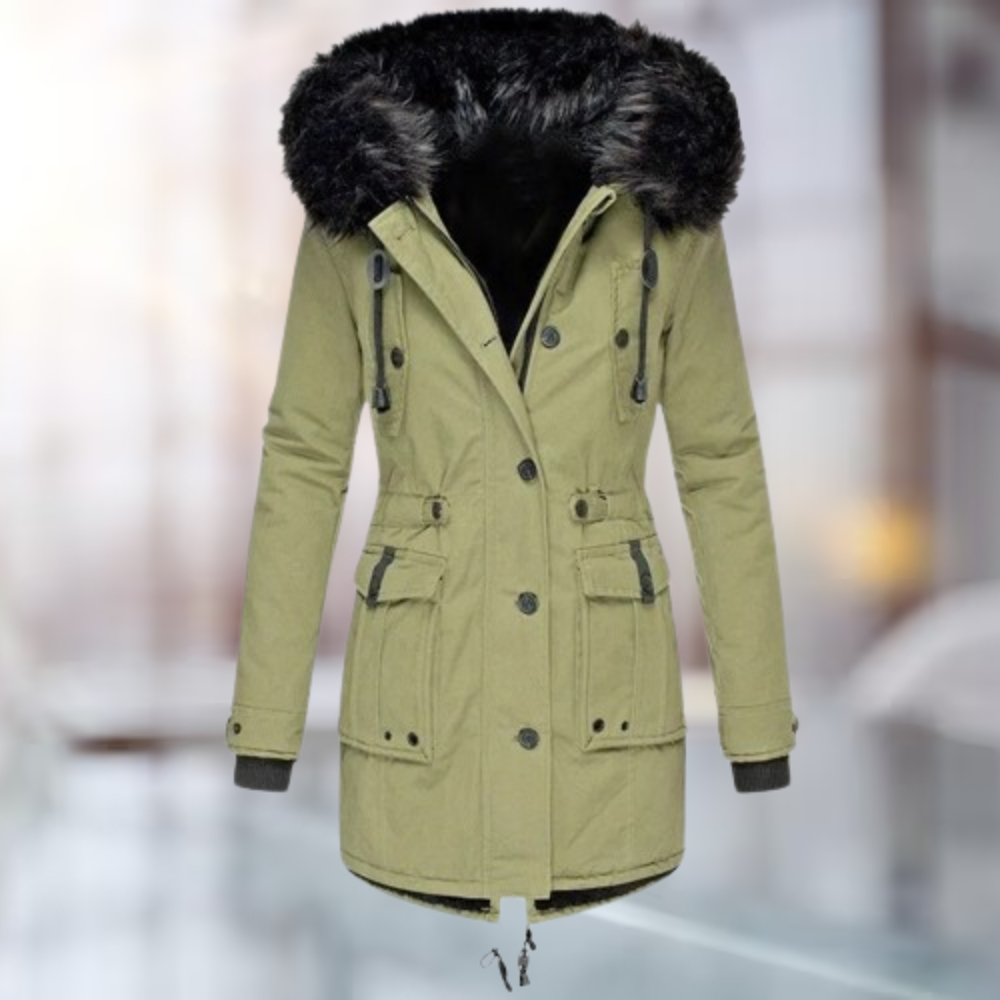 Gloria | Women's Faux Fur Hooded Parka Coat - Image 2