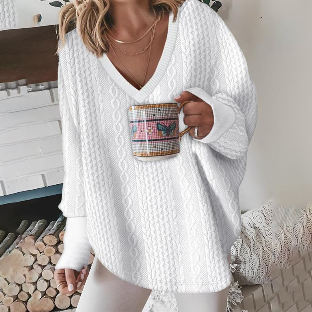 Brenda | Women's Oversized V-Neck Sweater - Image 1