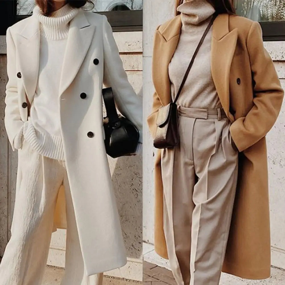 Leslie | Women's Double-Breasted Long Coat - Image 1
