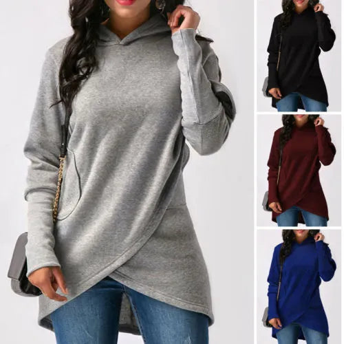 Doris | Women's Long Sleeve Wrap Front Hoodie - Image 9
