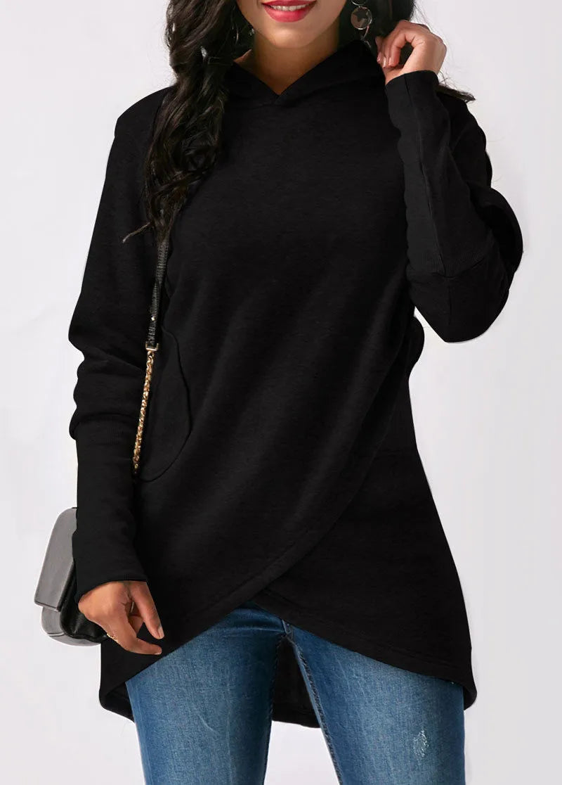 Doris | Women's Long Sleeve Wrap Front Hoodie - Image 5