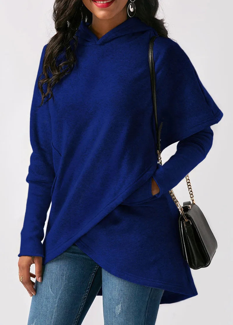 Doris | Women's Long Sleeve Wrap Front Hoodie - Image 8