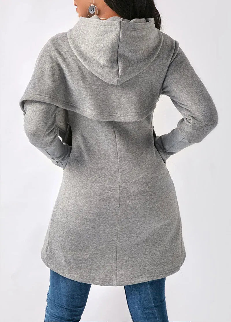Doris | Women's Long Sleeve Wrap Front Hoodie - Image 4