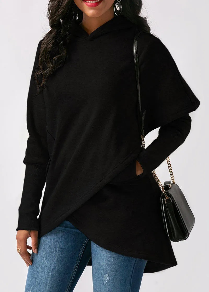 Doris | Women's Long Sleeve Wrap Front Hoodie - Image 6