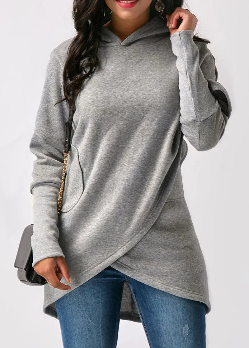 Doris | Women's Long Sleeve Wrap Front Hoodie - Image 3