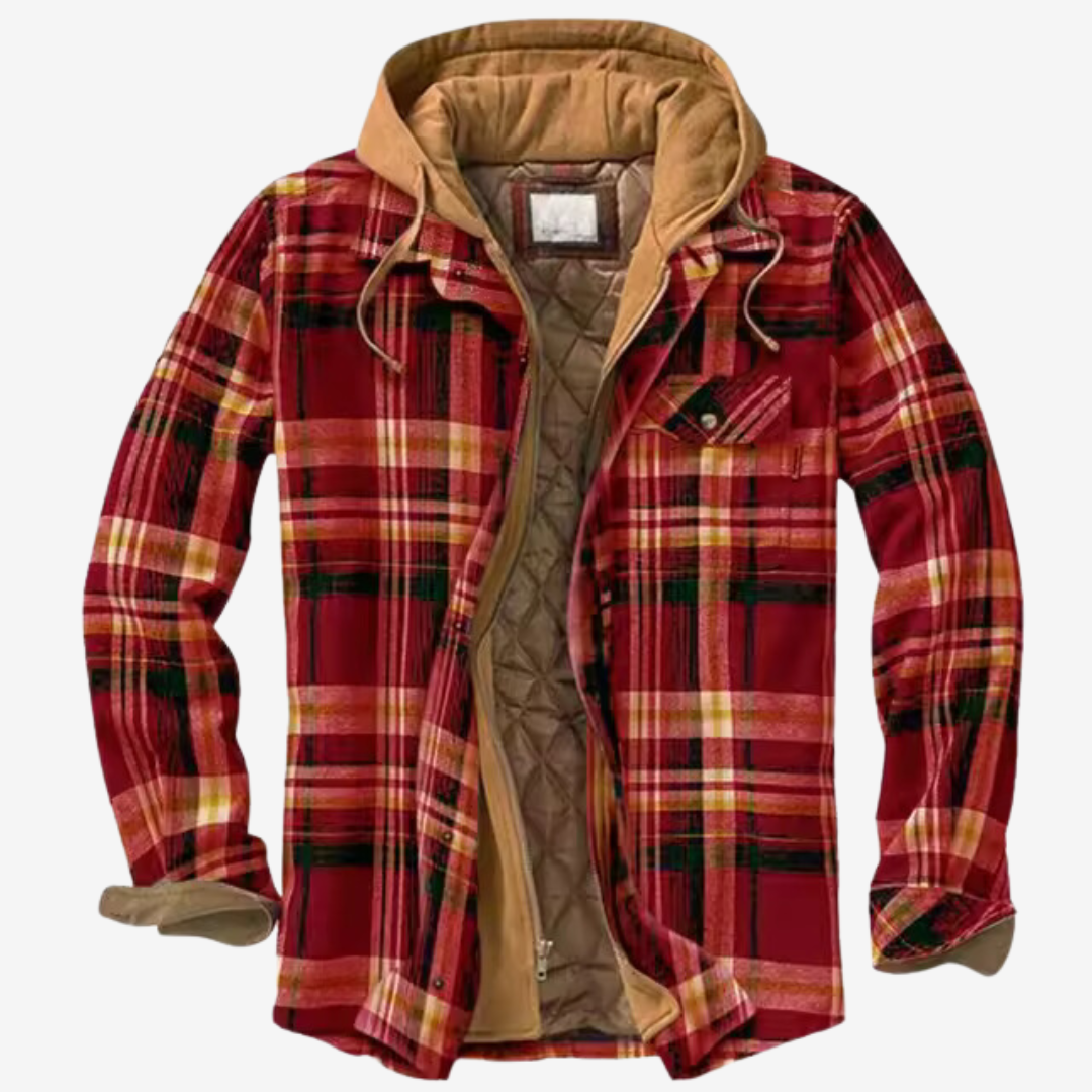 Kane | Men's Hooded Plaid Jacket - Image 7