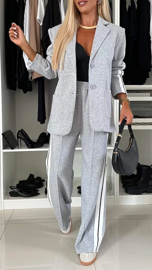Katherine | Women's Wide Leg Blazer Pants Suit Set - Image 1