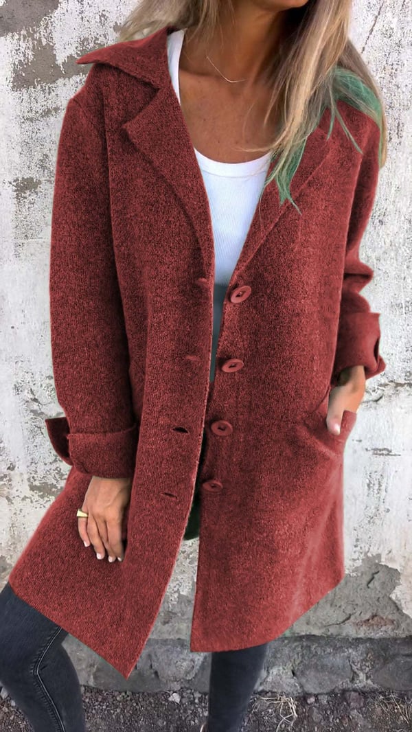 Edith | Women's Button Front Long Coat - Image 10