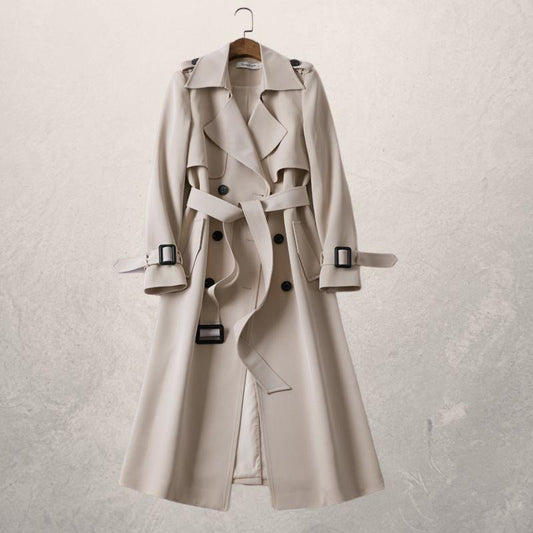 Image of Alyssa | Women's Double-Breasted Long Trench Coat