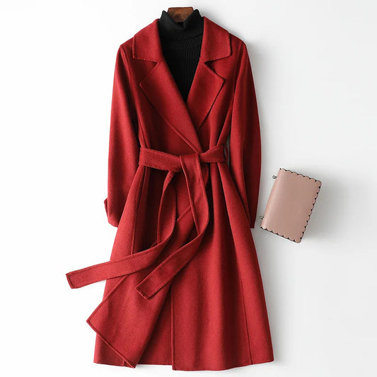 Ashley | Women's Belted Wrap Coat - Image 1