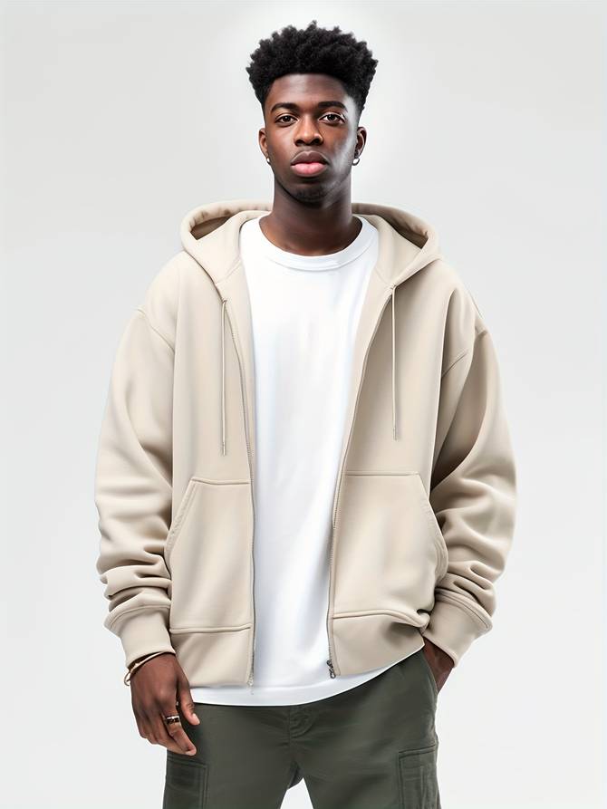 Harvey | Men's Oversized Full Zip Hoodie Jacket - Image 10